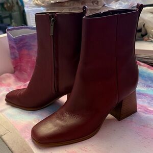 Marc Fisher Burgundy Ankle Boots